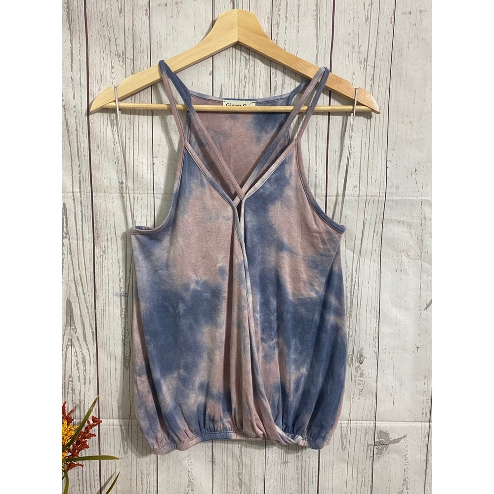 GINGER G Tie Dye Strap Tank Cotton Candy Small